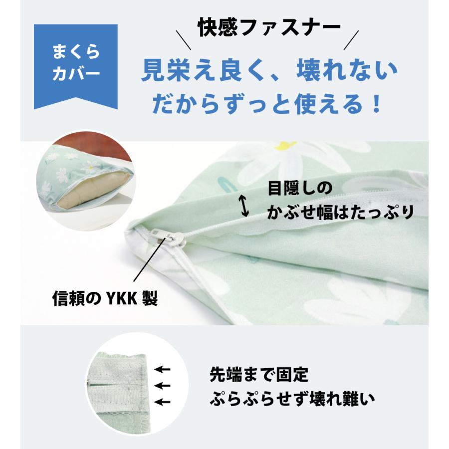 FROM ボックスシーツ ダブルサイズ 4色セット LOWYA（ロウヤ） 掛布団カバー ボックスシーツ 枕カバー 4点セット D