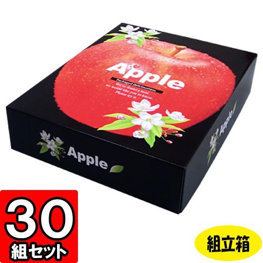 りんご箱 リンゴ箱 林檎 化粧箱 ギフトボックス 紙箱 ギフト箱 フルーツ箱 果物箱 フルーツギフト 贈答用 青果 (代引不可) りんごの国から 30セット｜yokoi-package2