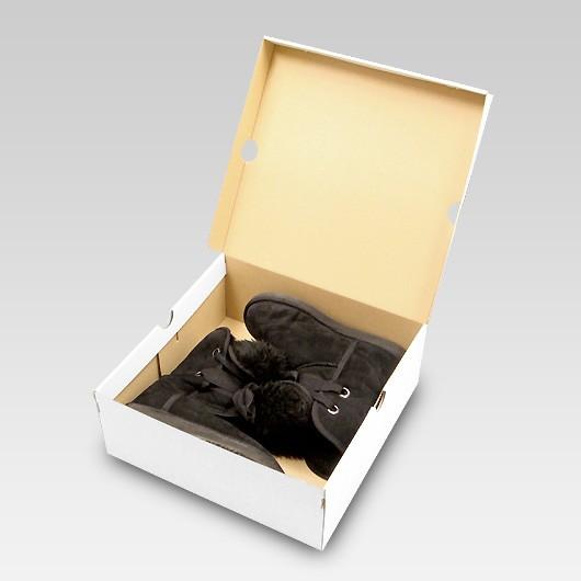 靴箱 靴収納箱 靴収納ボックス シューズボックス クラフトボックス ダンボール 段ボール ブーツ 1足用 ムートンブーツ/ショートブーツ箱 N式 (白) 60枚セット_2