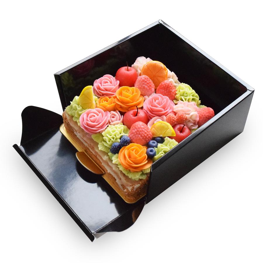 ケーキ箱 ボックスケーキ ホールケーキ 箱 ケーキの箱 開閉式 側面が