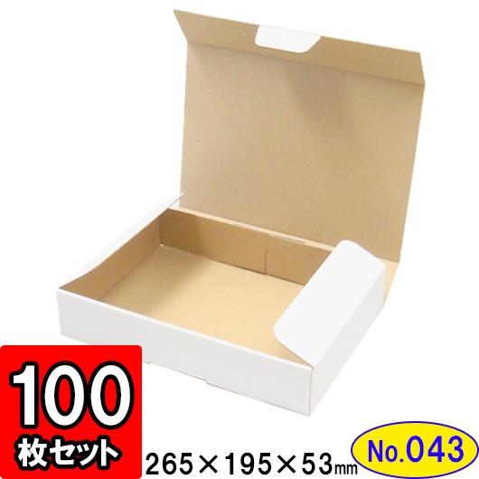 ダンボール箱 段ボール箱 クラフトボックス ギフトボックス 白 無地 プレゼント用 梱包資材 梱包材 梱包用品 ダンボール N式箱 (No.043) 100枚セット
