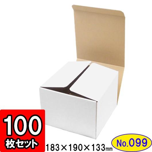 ダンボール箱 段ボール箱 クラフトボックス ギフトボックス 白 無地 プレゼント用 梱包資材 梱包材 梱包用品 ダンボール N式箱 (No.099) 100枚セット
