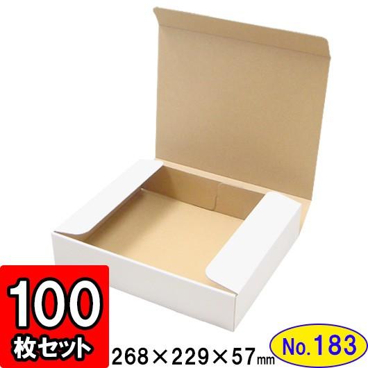 ダンボール箱 段ボール箱 クラフトボックス ギフトボックス 白 無地 プレゼント用 梱包資材 梱包材 梱包用品 ダンボール N式箱 (No.183) 100枚セット