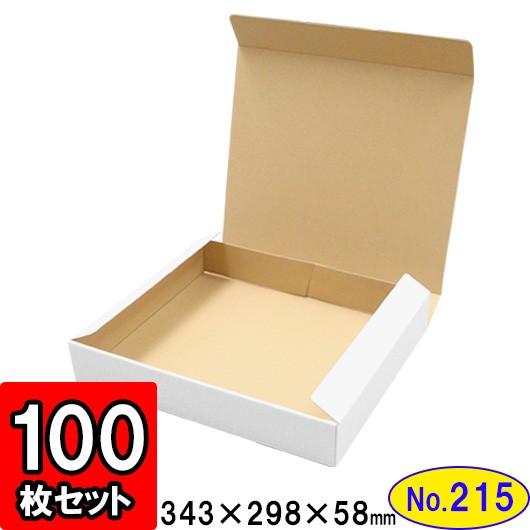 ダンボール箱 段ボール箱 クラフトボックス ギフトボックス 白 無地 プレゼント用 梱包資材 梱包材 梱包用品 ダンボール N式箱 (No.215) 100枚セット