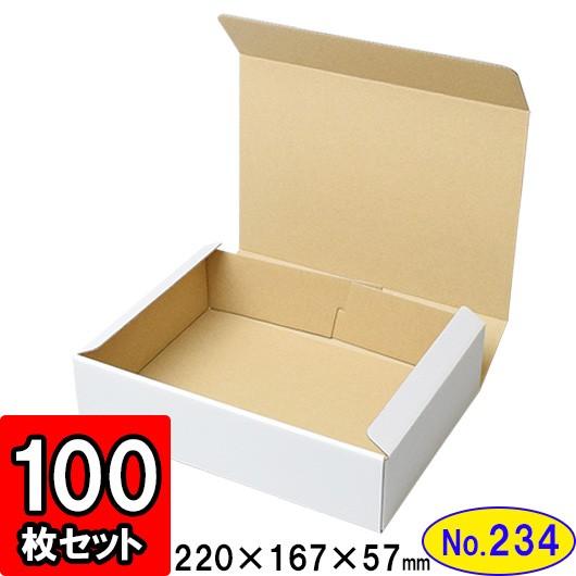 ダンボール箱 段ボール箱 クラフトボックス ギフトボックス 白 無地 プレゼント用 梱包資材 梱包材 梱包用品 ダンボール N式箱 (No.234) 100枚セット