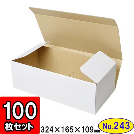 ダンボール箱 段ボール箱 クラフトボックス ギフトボックス 白 無地 プレゼント用 梱包資材 梱包材 梱包用品 ダンボール N式箱 (No.243) 100枚セット