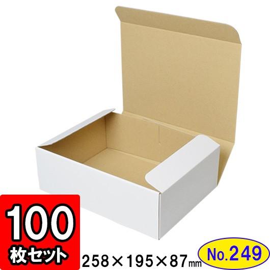 ダンボール箱 段ボール箱 手工芸品ボックス席 差し上げ物ボックス席 白 無地 差し上げ物用 荷造り原材料 荷造り材 荷造り装置 ダンボール N式箱 (No.249) 100枚仕掛ける 文具、ステーショナリー-キッチン、日用品、文具