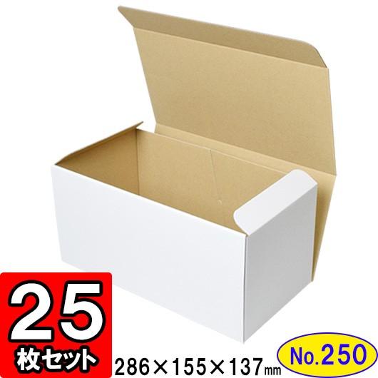 ダンボール箱 段ボール箱 クラフトボックス ギフトボックス 白 無地 プレゼント用 梱包資材 梱包材 梱包用品 ダンボール N式箱 (No.250) 25枚セット