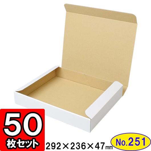 ダンボール箱 段ボール箱 クラフトボックス ギフトボックス 白 無地 プレゼント用 梱包資材 梱包材 梱包用品 ダンボール N式箱 (No.251) 50枚セット