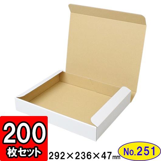 ダンボール箱 段ボール箱 クラフトボックス ギフトボックス 白 無地 プレゼント用 梱包資材 梱包材 梱包用品 ダンボール N式箱 (No.251) 200枚セット