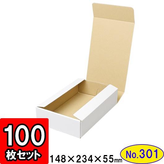 ダンボール箱 段ボール箱 クラフトボックス ギフトボックス 白 無地 プレゼント用 梱包資材 梱包材 梱包用品 ダンボール N式箱 (No.301) 100枚セット