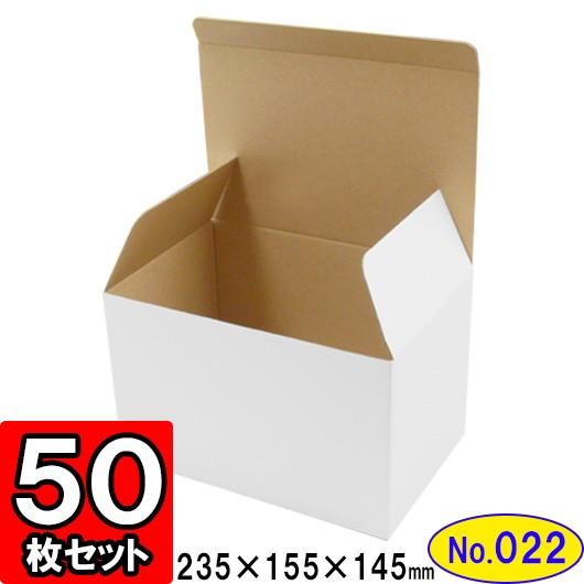 ダンボール箱 段ボール箱 クラフトボックス ギフトボックス 白 無地 プレゼント用 梱包資材 梱包材 梱包用品 ダンボール 底ロック箱 (No.022) 50枚セット