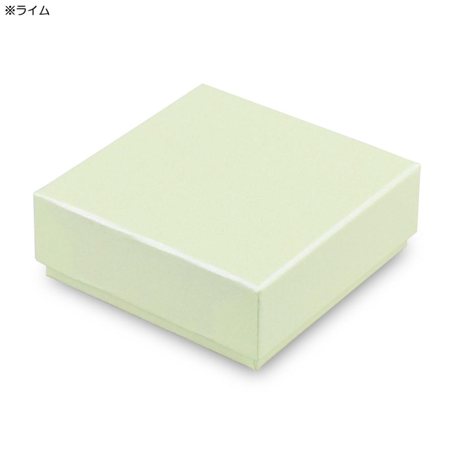 ギフトボックス 紙箱 化粧箱 光沢 パステルカラー 無地 プレゼント フタ付き ふた付き 貼り箱パールカラー (No.03) (ライム) (80×80×30mm) 40個セットの画像