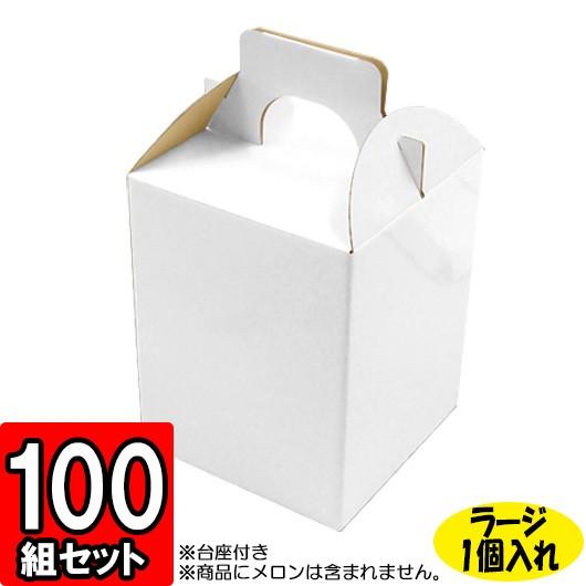 メロン箱 メロンの箱 化粧箱 ギフトボックス 紙箱 ギフト箱 フルーツ箱 果物箱 フルーツギフト 贈答用 青果 白つやあり ラージサイズ (1個入れ) (L) 100セット