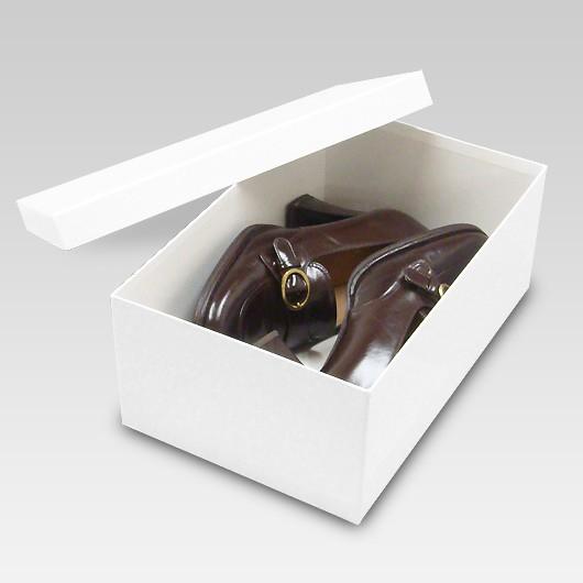 靴収納箱 靴収納ボックス シューズボックス ギフトボックス 1足用 フタ付き おしゃれ 貼り箱 (No.07) 靴箱 中 共通 (285×180×110mm) (白) 16個セットの画像
