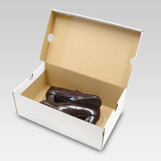 靴収納箱 靴収納ボックス シューズボックス クラフトボックス ダンボール 段ボール 1足用 おしゃれ 靴箱 N式 NO3 (350×210×120mm) (白) 50枚セットの画像