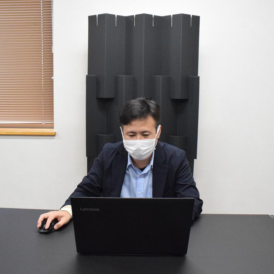 衝立　送料込み￼ ダンボール衝立(黒) (幅750mm×高さ1840mm) 2セット (ダンボール 衝立