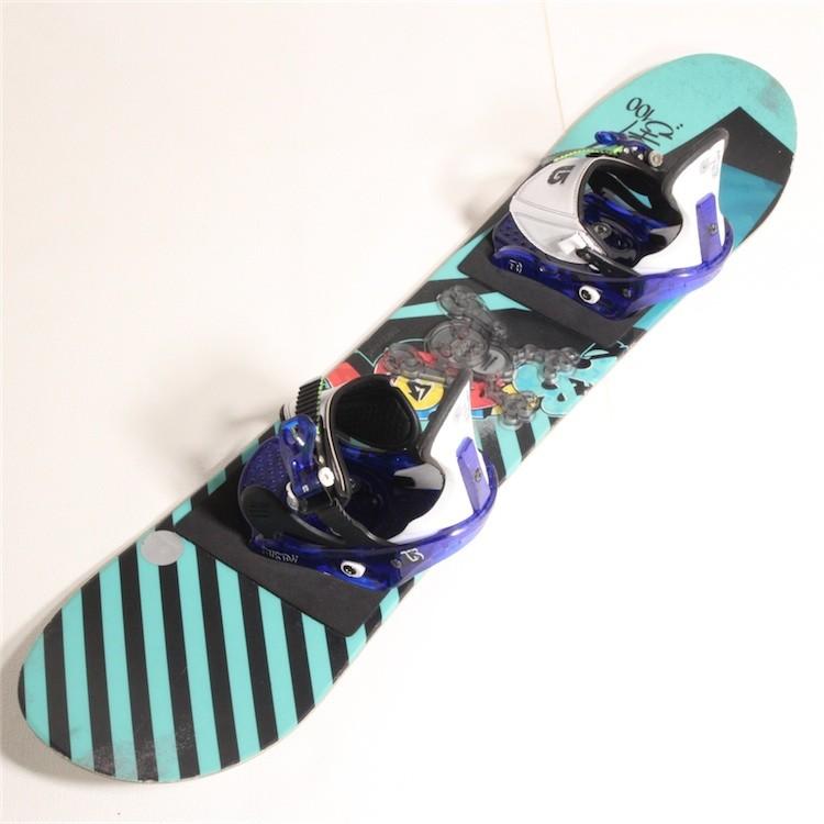 与え Burton Chopper Grom 2点セット サイズ100cm 中古 スノーボード ボードセット スノボ 板 ビンディング バートン チョッパー グロム キッズ 子供用 型落ち
