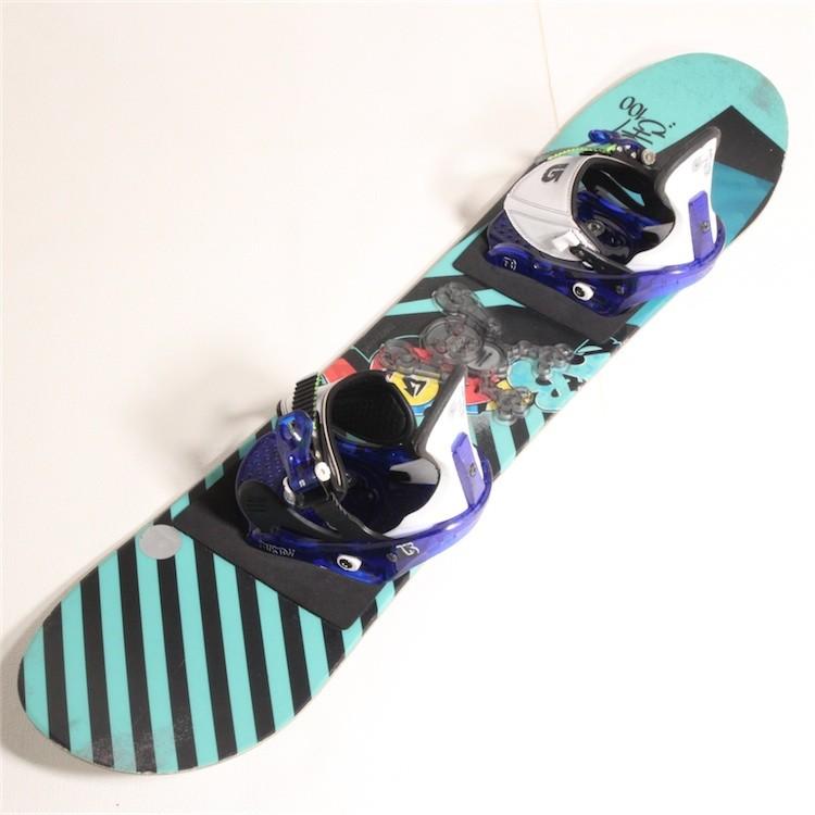 BURTON Chopper/Grom 2点セット サイズ100cm 【中古】スノーボード ボードセット スノボ 板 ビンディング バートン