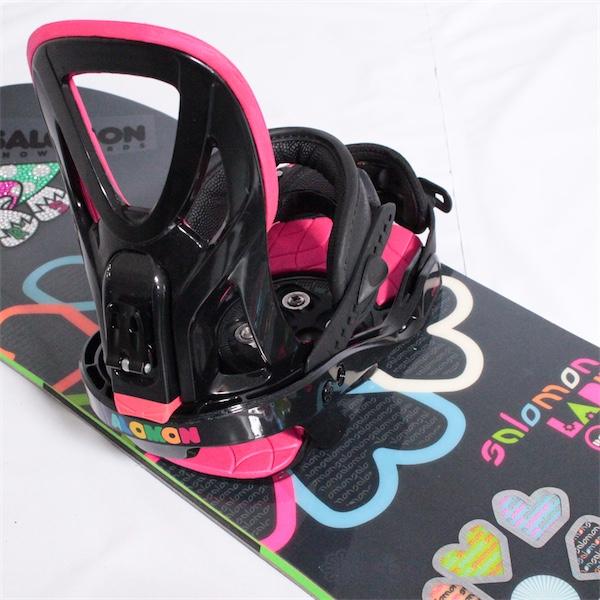 SALOMONヴィンディング付き　ボード板　ケース付き SALOMON（サロモン） ボード2点セット ケース付 サイズ138cm 【中古