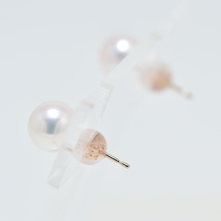 18K あこや真珠 大粒7ミリ ピンクゴールド アメリカン ピアス パールピアス あこや真珠 7.5mm ピンクゴールド ピアス K18PG