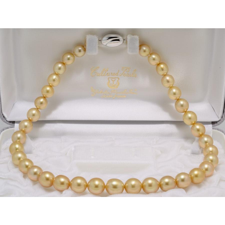 パールネックレス 南洋 白蝶 ゴールデンパール ネックレス9mmX11 パールネックレス 南洋 白蝶 ゴールデンパール ネックレス9mmX11