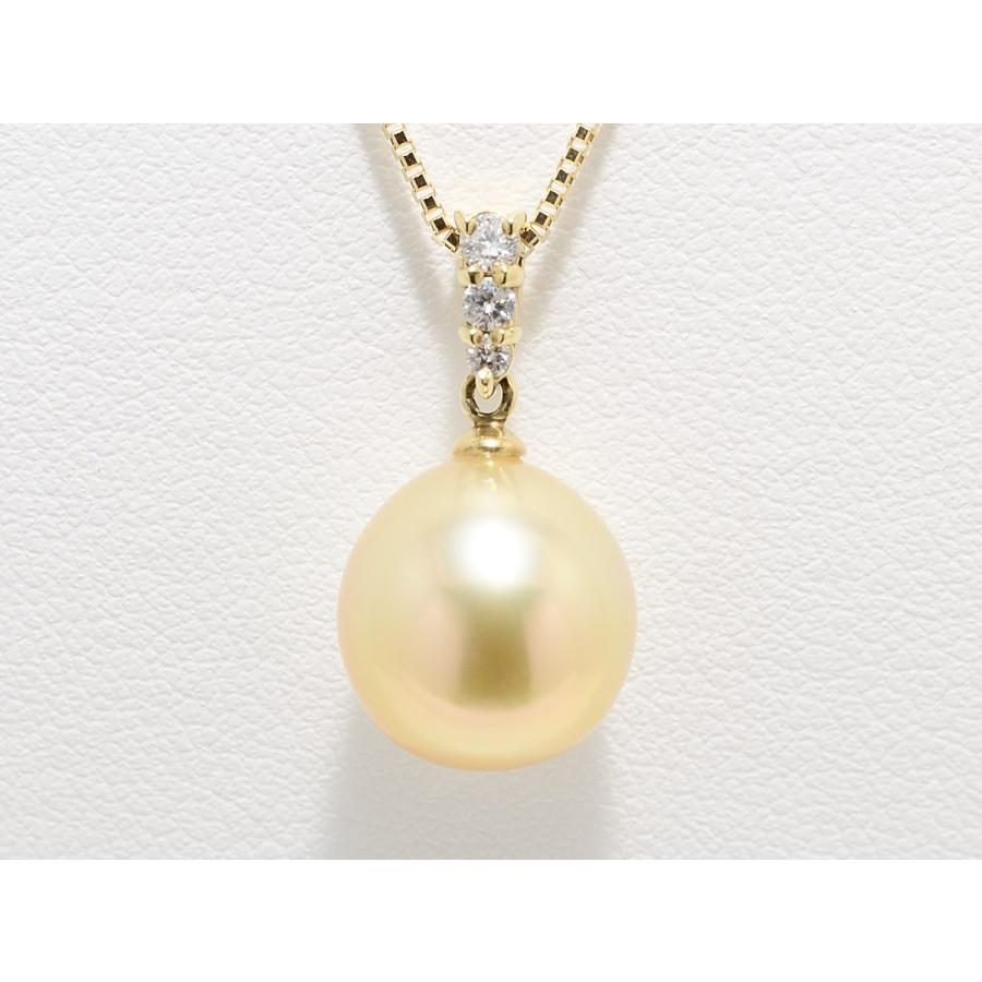 パールペンダント Golden 南洋真珠  白蝶真珠 ナチュラル ゴールド パール ペンダント 11mm ドロップ | 