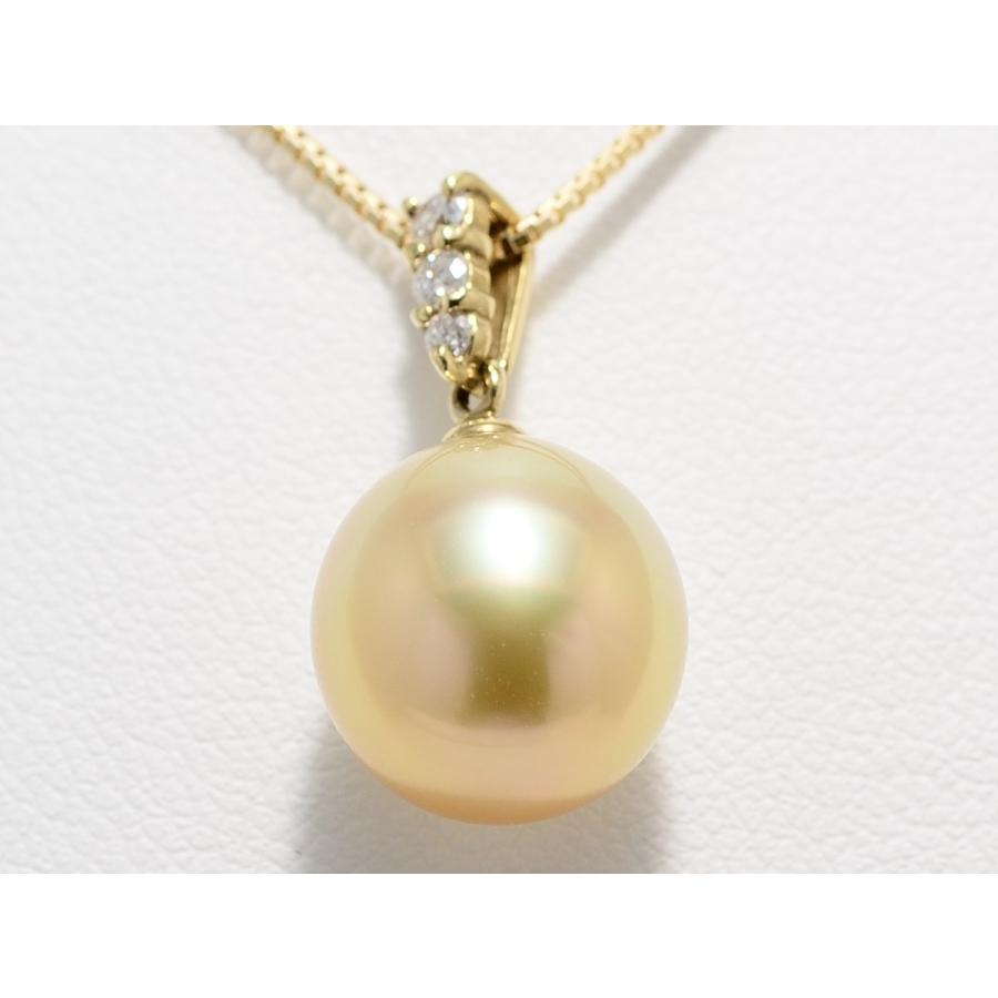パールペンダント Golden 南洋真珠  白蝶真珠 ナチュラル ゴールド パール ペンダント 11mm ドロップ |  | 02