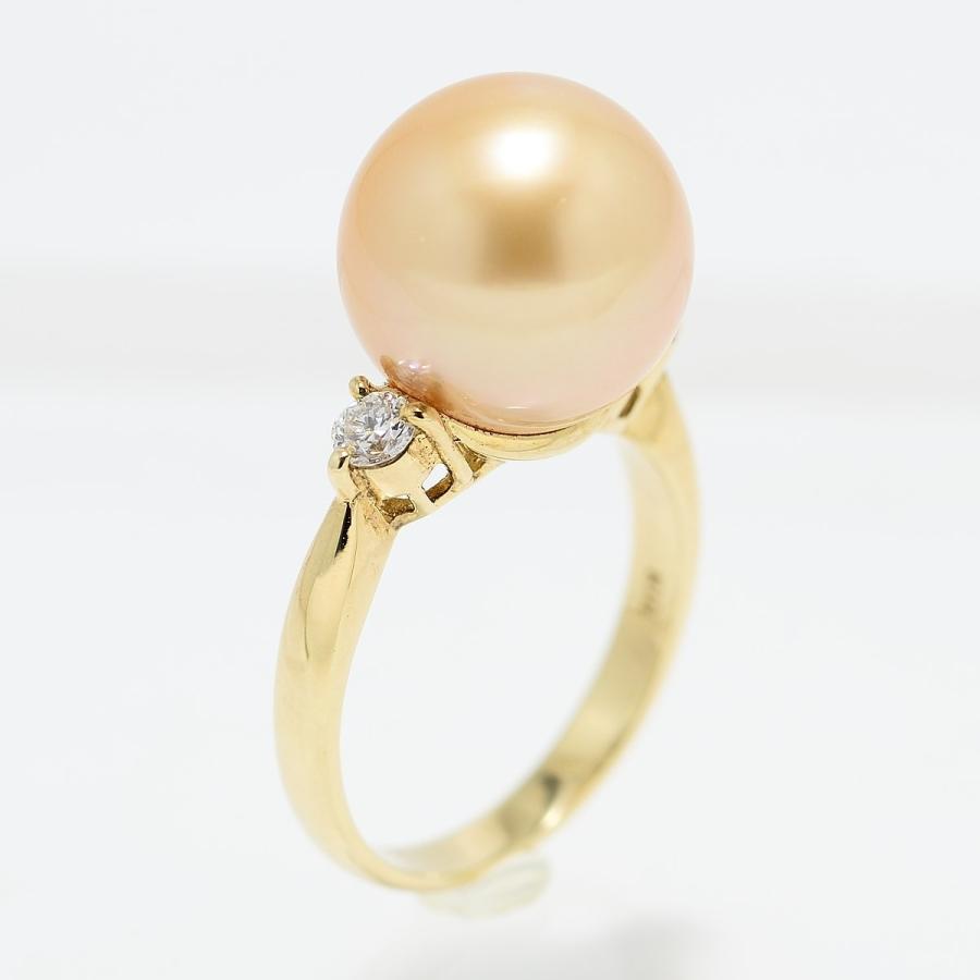 パールリング 指輪 南洋白蝶真珠ゴールデンパール 11.9mmUP K18リング 指輪 真珠総合研究所の白蝶真珠鑑定鑑別書つき　 |  | 02