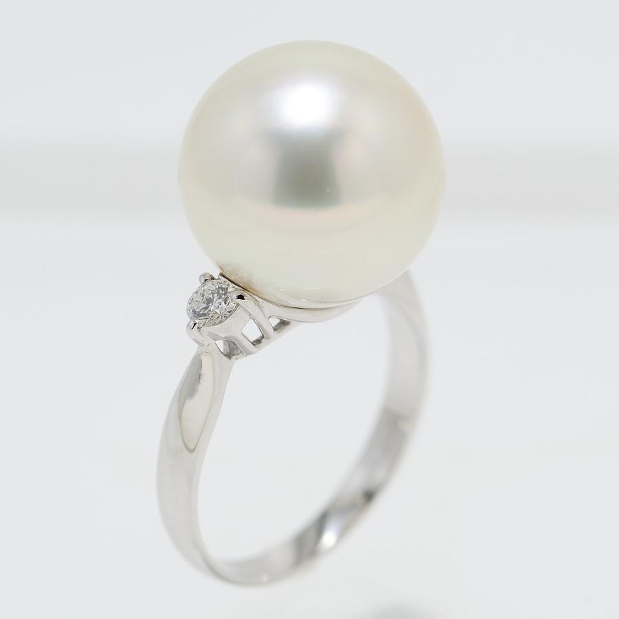 パールリング 指輪 南洋白蝶真珠 13.9mm パール プラチナリング 指輪 真珠総合研究所のWhite Lip花珠鑑定鑑別書つき　 | 