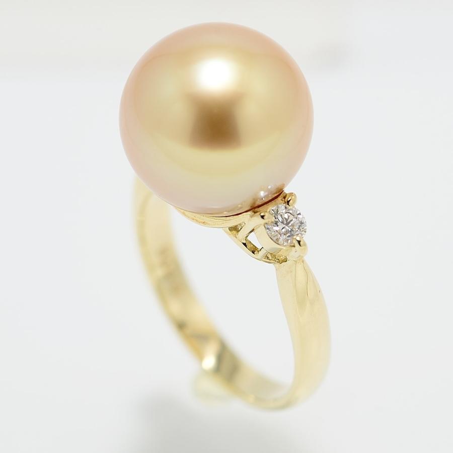 パールリング 指輪 南洋白蝶真珠ゴールデンパール 12.5mmUP K18リング 指輪 真珠総合研究所の白蝶真珠鑑定鑑別書つき　 |  | 03