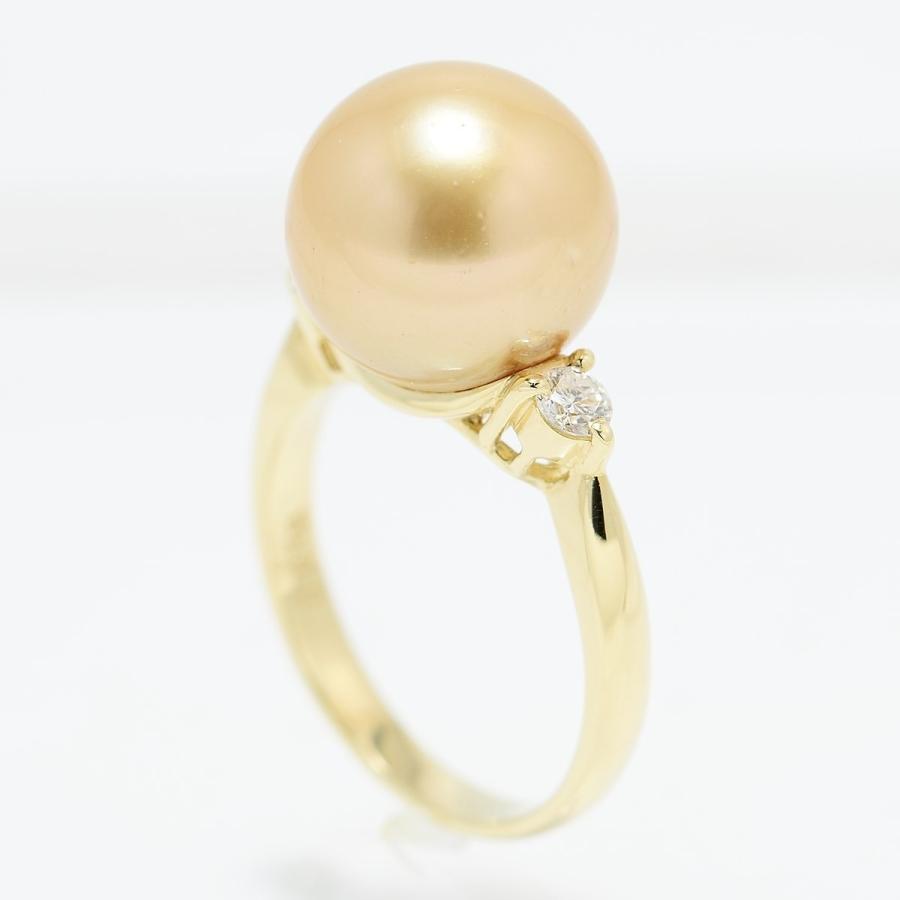 パールリング 指輪 南洋白蝶真珠ゴールデンパール 11.5mmUP K18リング 指輪 真珠総合研究所の白蝶真珠鑑定鑑別書つき　 |  | 03