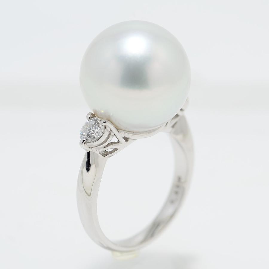 パールリング 指輪 南洋白蝶真珠 15.5mm パール プラチナリング 指輪 真珠科学研究所のオーロラヴィーナス鑑別書つき　 | 