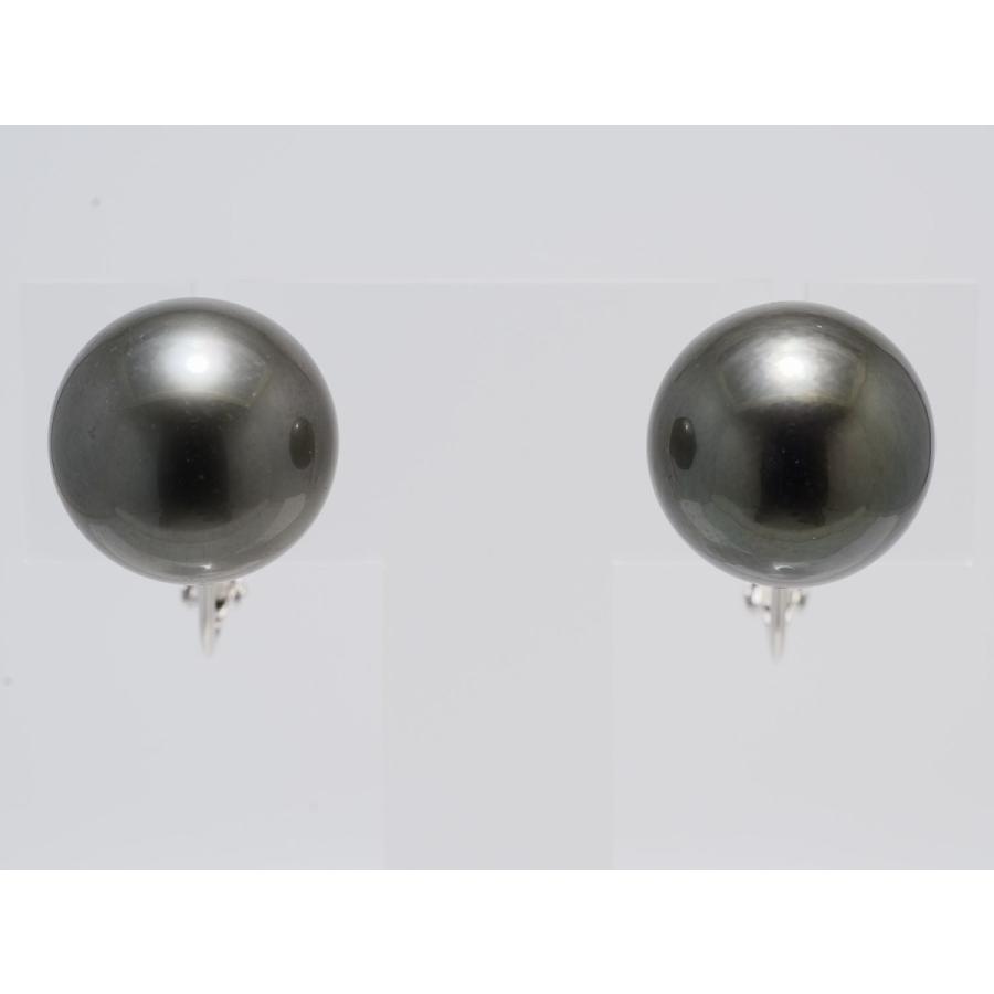 パールイヤリング 14mm ピアス 黒真珠 黒蝶真珠 ダークグレー ブラックパール レディース 冠婚葬祭K14WG イヤリング ピアス