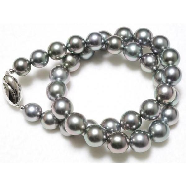 黒蝶真珠（黒真珠）ネックレス10mmX12mm グレー : 真珠専門店