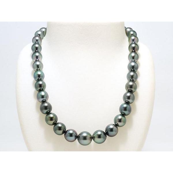 黒蝶真珠（黒真珠）ネックレス10mmX14mm ダークグリーン ピーコック 