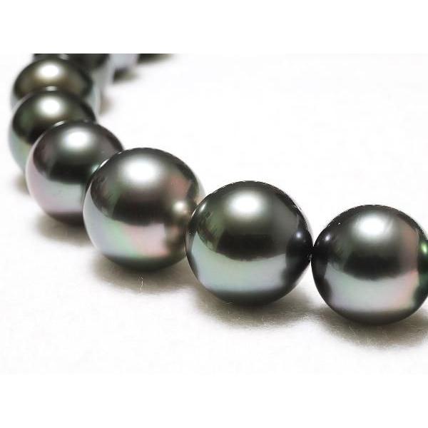 黒蝶真珠（黒真珠）ネックレス10mmX14mm ダークグリーン ピーコック 