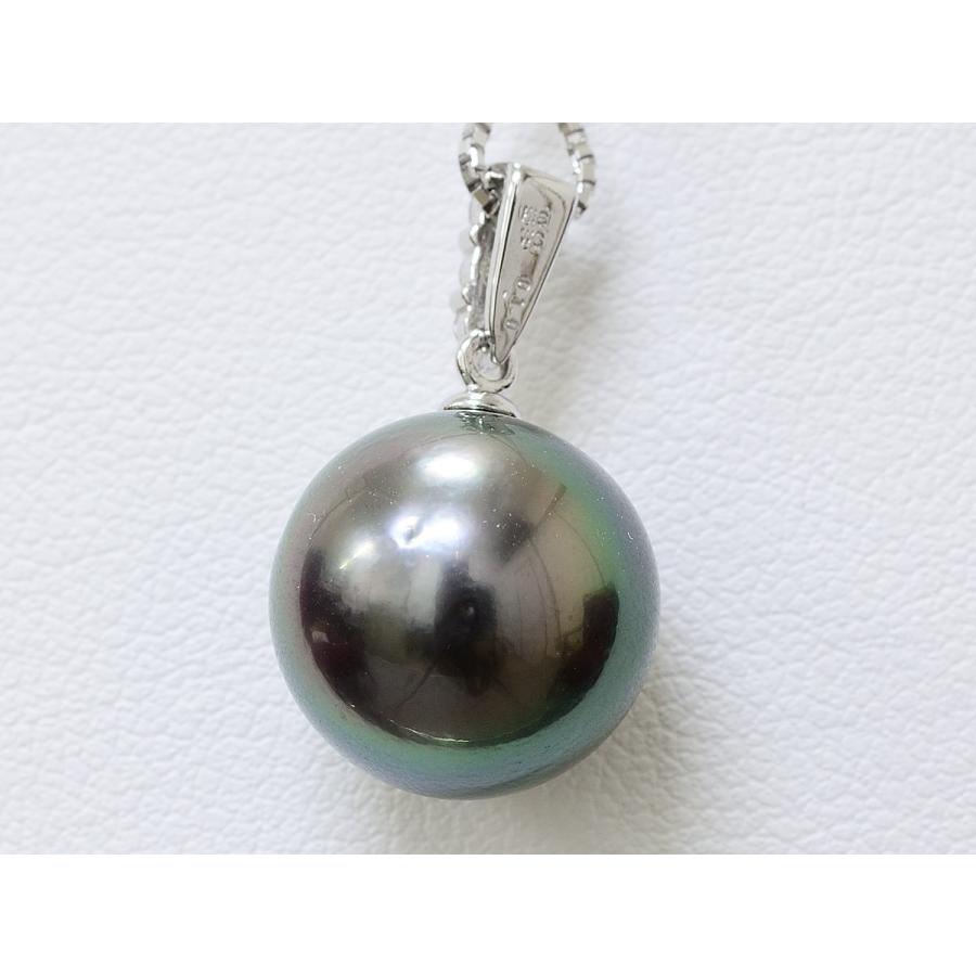 ウルトラ！ 黒真珠 黒蝶真珠 ペンダント １２．５mmUP　ピーコックグリーン K18WG 【QG1412878719】(51537円)