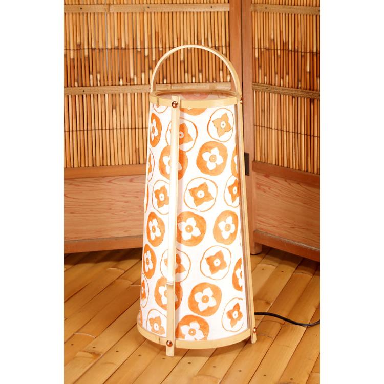 木版行灯「柿（かき）」サイズ　高さ51cm*Φ21cm