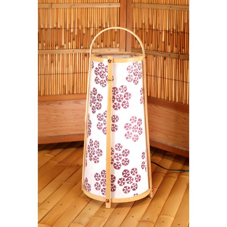 木版行灯「撫子（なでしこ）」サイズ　高さ51cm*Φ21cm