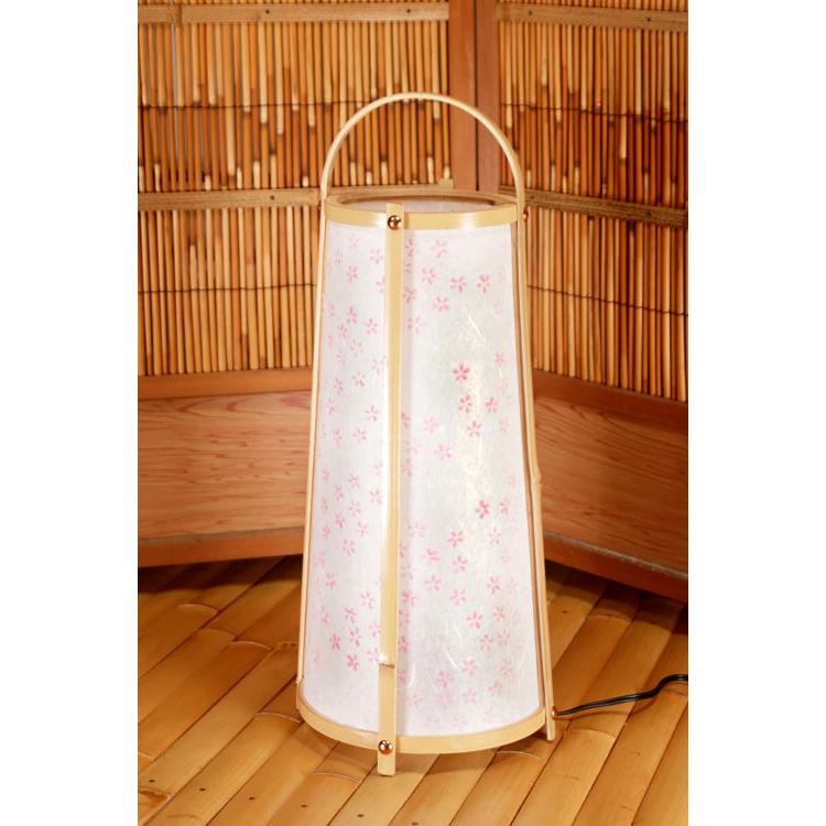 木版行灯「都桜（みやこざくら）」サイズ　高さ51cm*Φ21cm