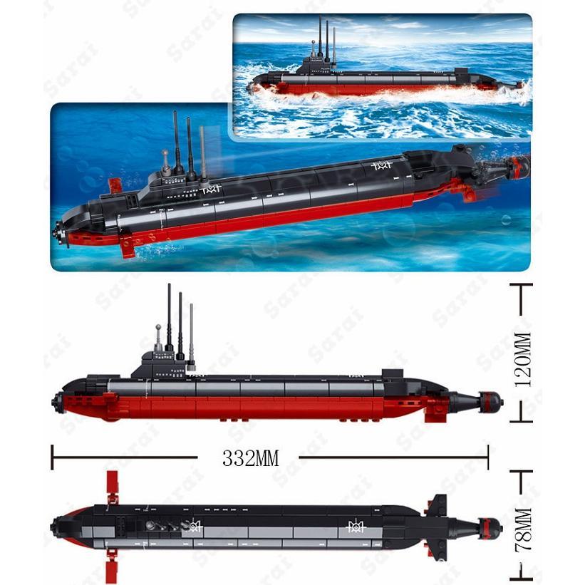 LEGO レゴ 互換 ブロック 模型 プラモデル 原子力潜水艦 シーウルフ級 核兵器 ミニフィグ 大人 男の子 人形 誕プレ 軍隊 軍事 ミリタリー｜yokotasyouten｜06