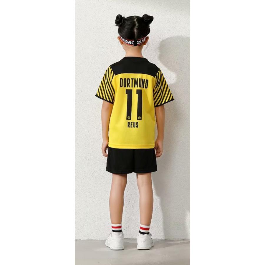 7043 ボルシア ドルトムント 21 22年 ホーム 11 Dortmund 上下着 子供用 半袖 レプリカサッカーユニフォーム 割引価格