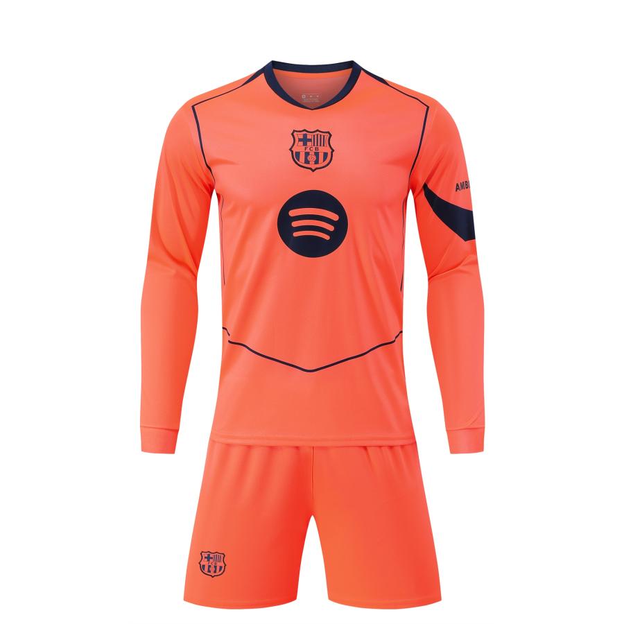 A518 サッカーユニフォーム バルセロナ 2025-2026年 アウェイ2 長袖
