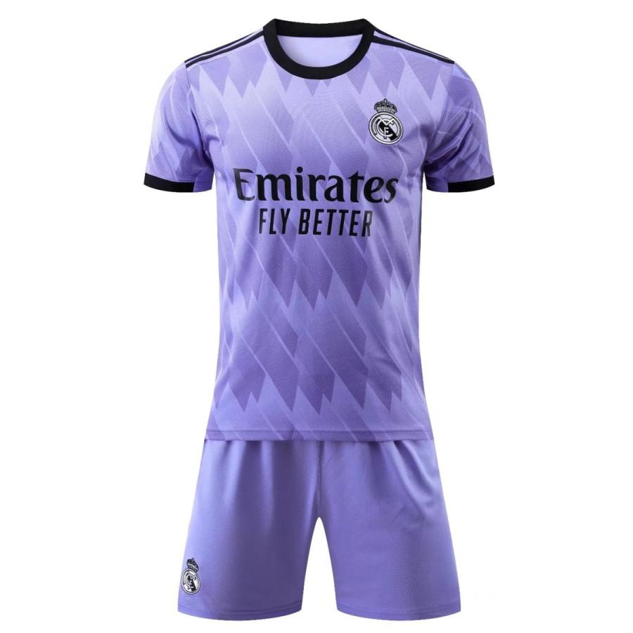 B002 レアルマドリード 22 23年 アウェイ 上下着 大人用 子供用半袖 レプリカサッカーユニフォーム番号 個人名は自由にカスタマイズできます ファッション