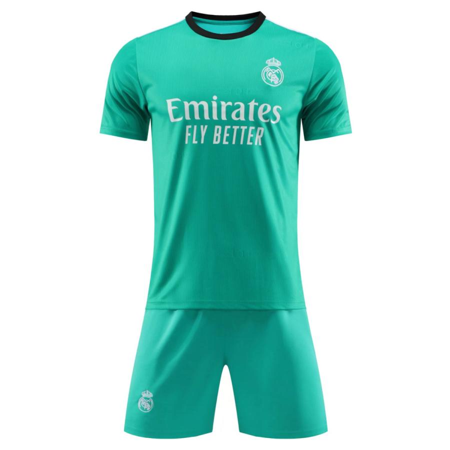 Y03 58 以上節約 レアルマドリード 21 22年 ノーブランド品のレプリカサッカーユニフォーム 上下着 子供用半袖 アウェイ2