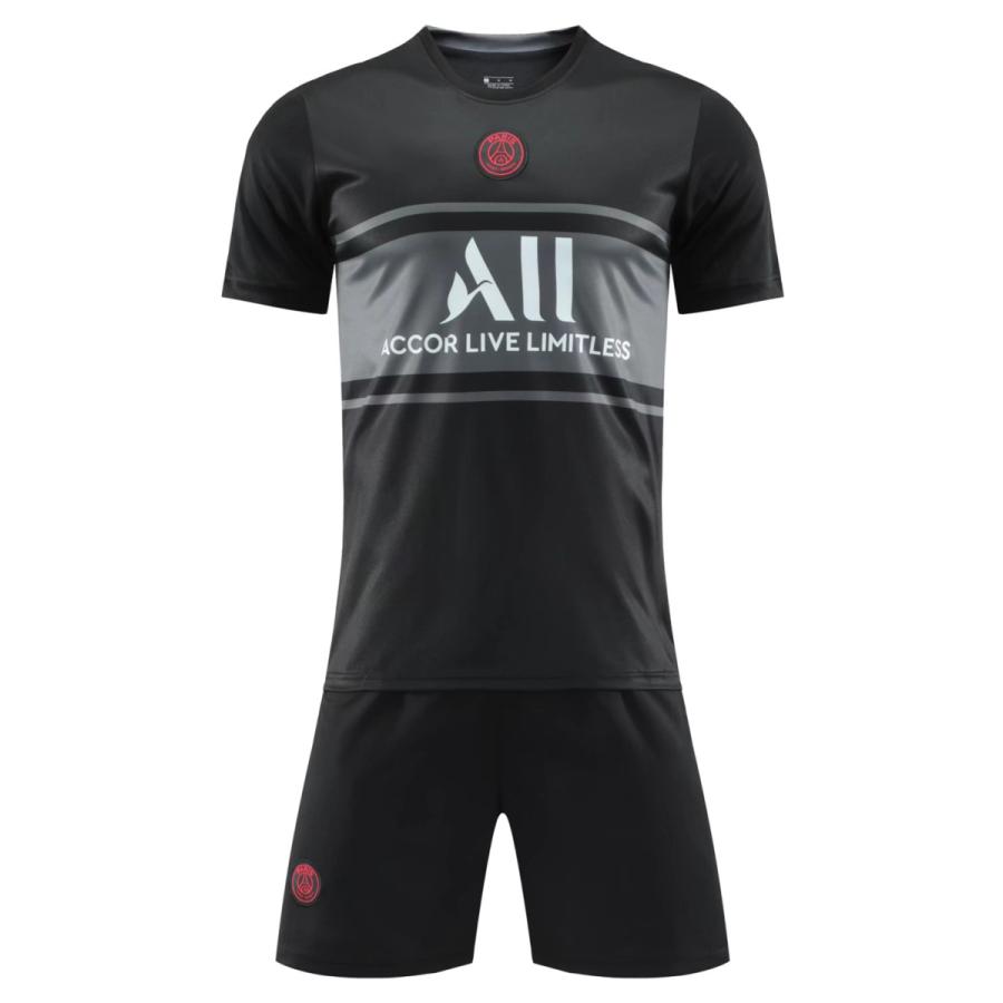 Y12 パリ 非売品 サンジェルマン 21 22年 半袖 上下着 ノーブランド品のレプリカサッカーユニフォーム 子供用 アウェイ2