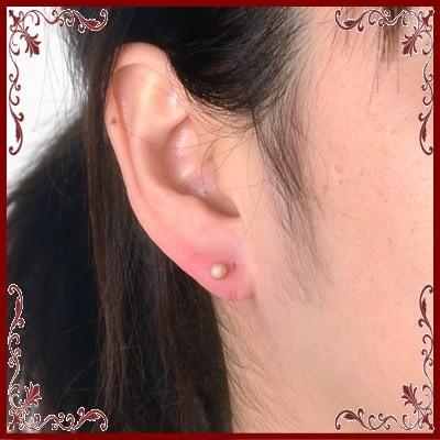 楽天市場】K18PG 4mm フラッシュボールピアス （両耳用