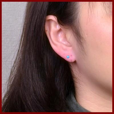エントリーでP10倍 K14WG天然ターコイズピアス【ターコイズ】【トルコ 