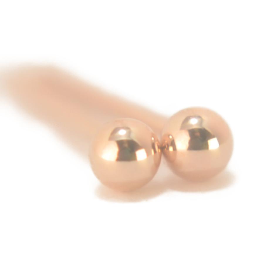 m　K18ピンクゴールドボール型ピアス エントリーでP10倍 K18PGピンクゴールド丸玉ピアス 2mm ピアス 18k 18